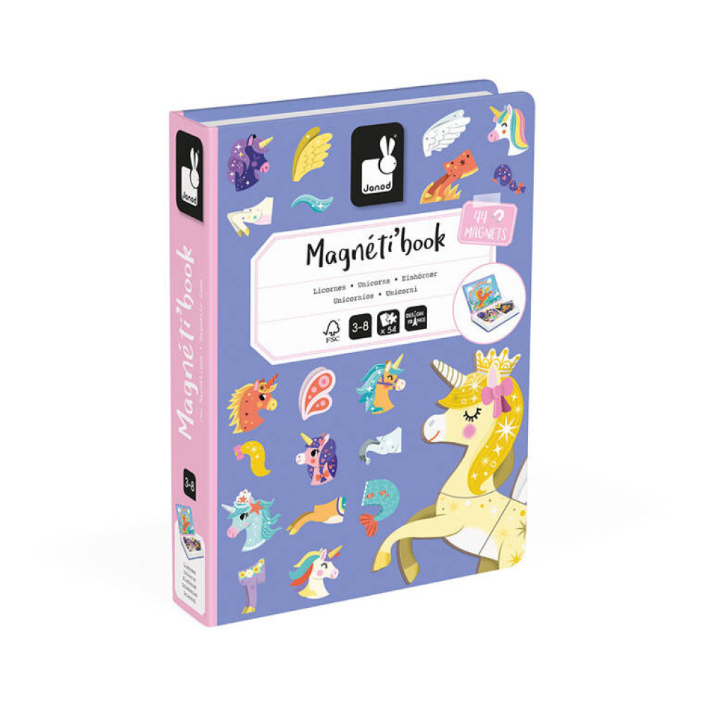 Janod – Magnetyczna układanka Jednorożec Magnetibook 3-8 lat