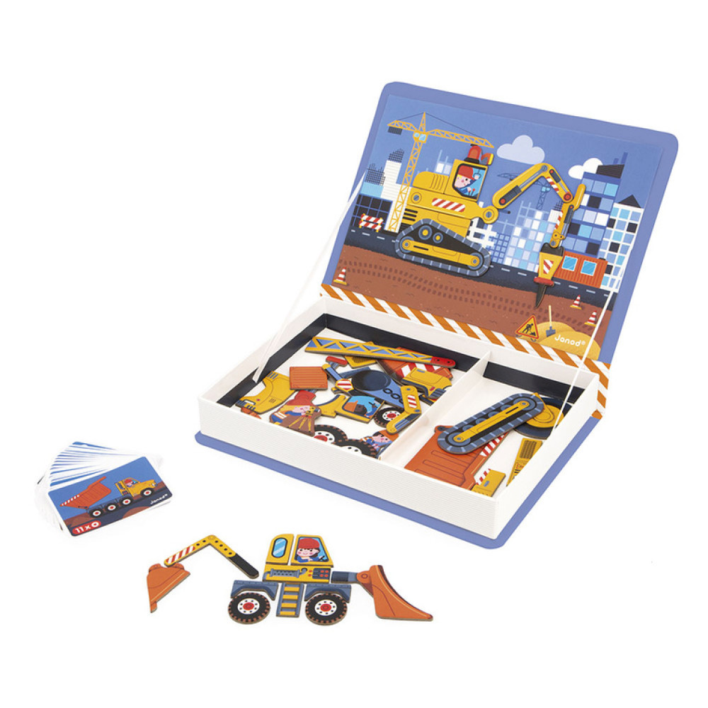 Janod – Magnetyczna układanka Plac budowy Magnetibook 3-8 lat