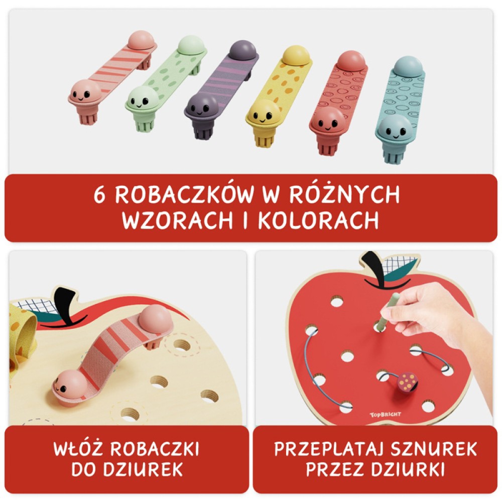 Topbright Robaczki w jabłuszku Gra logiczna dla dzieci