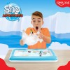Zimpli Kids – Sztuczny śnieg w proszku zestaw do tworzenia śniegu z figurkami zwierząt i nadmuchiwaną tacą Sno World Arctic Adventure 5 użyć 3+