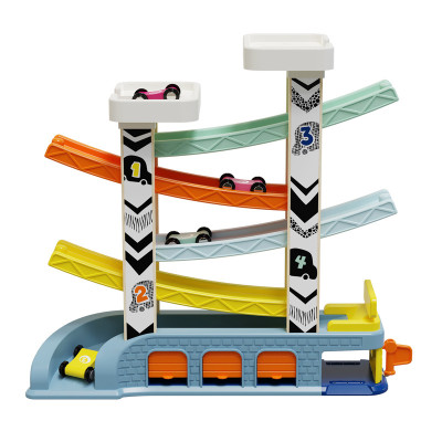 Topbright Tor wyścigowy dla dzieci – zjeżdżalnia z autami, garażami i stacją benzynową