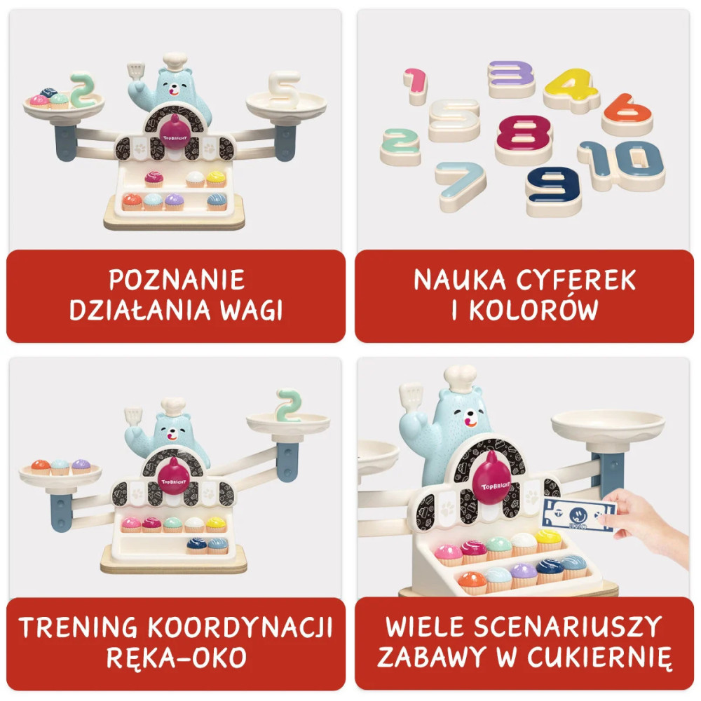 Topbright Głodny Miś Waga szalkowa zabawka edukacyjna