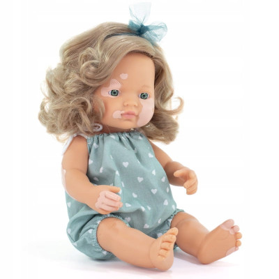Miniland – Lalka Europejka Ciemny Blond Bielactwo 38 cm My Friends & Me