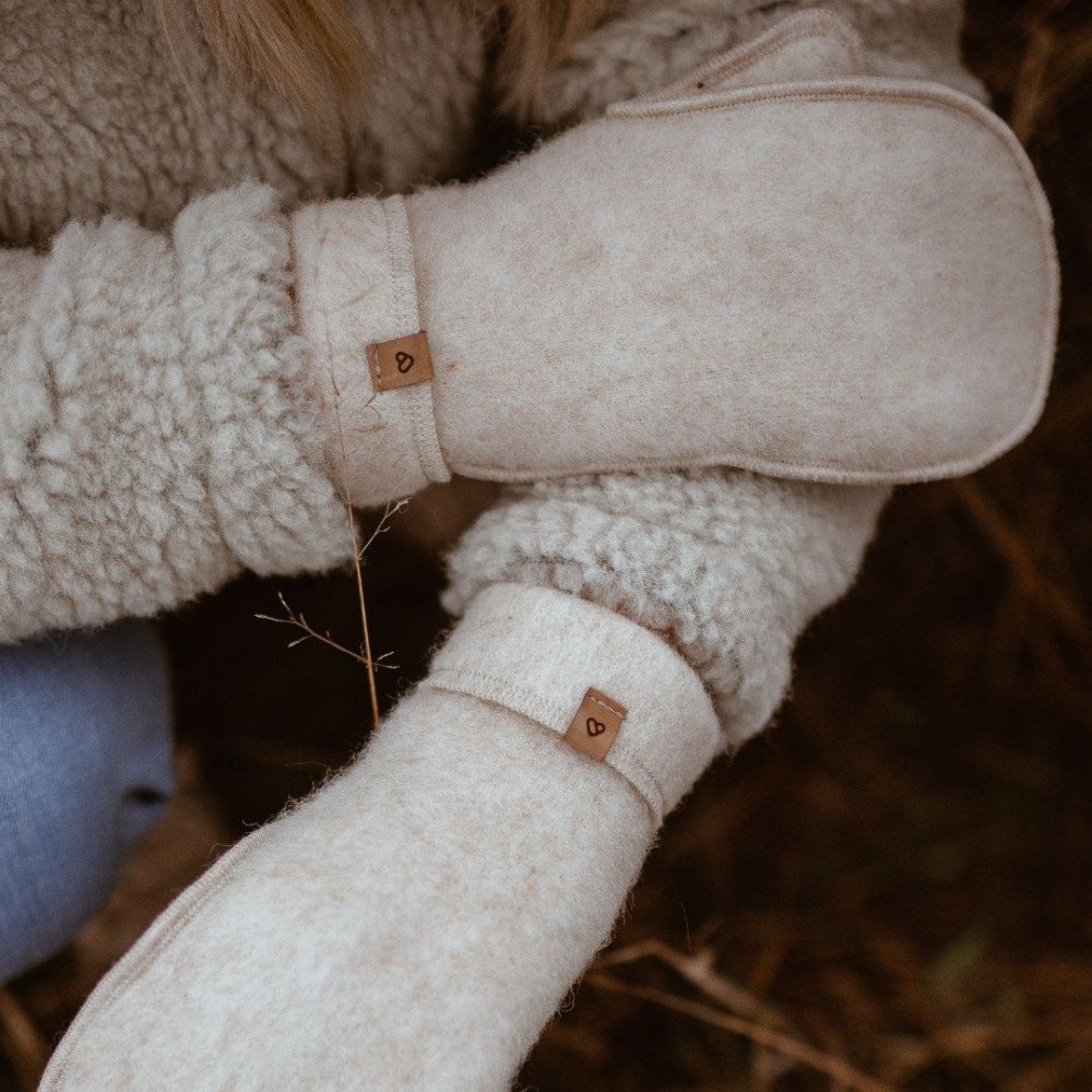 Zaffiro – Rękawiczki dla dorosłych wełniane Sierra S/M beige