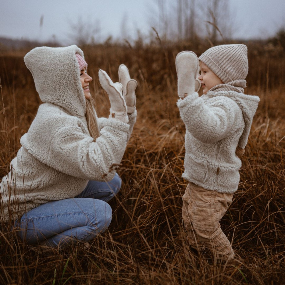 Zaffiro – Rękawiczki dla dorosłych wełniane Sierra S/M beige