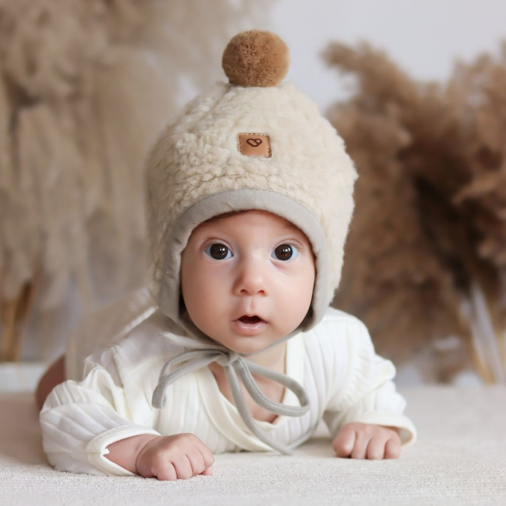 Zaffiro – Czapeczka Tulip wełniana Nevada M 6-12m grey
