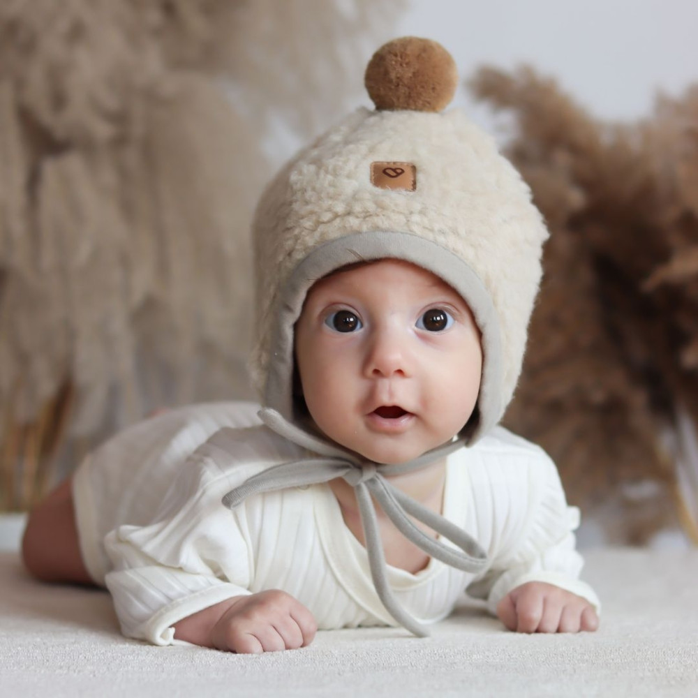 Zaffiro – Czapeczka Tulip wełniana Nevada M 6-12m grey