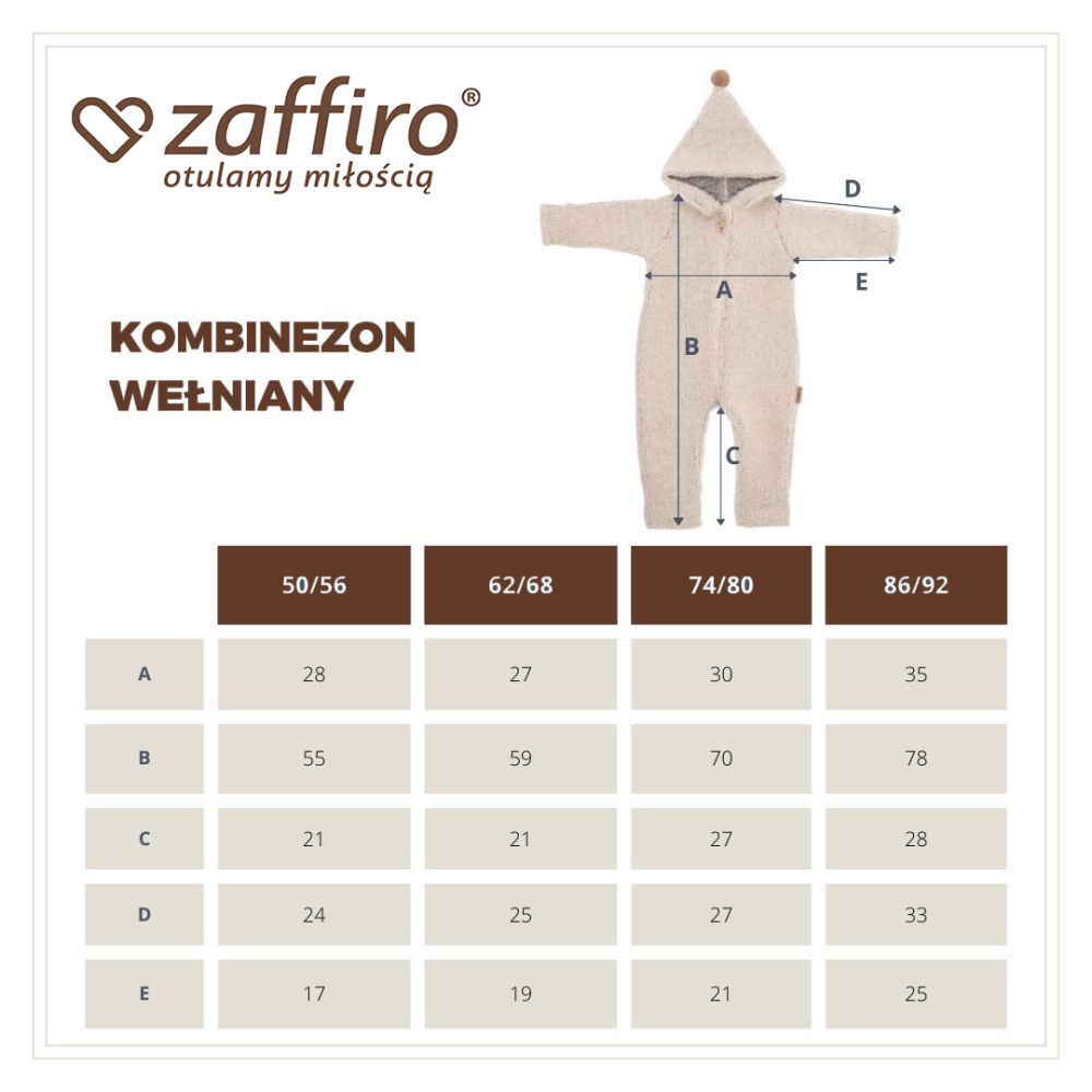 Zaffiro – Kombinezon wełniany Nevada 74/80 beige