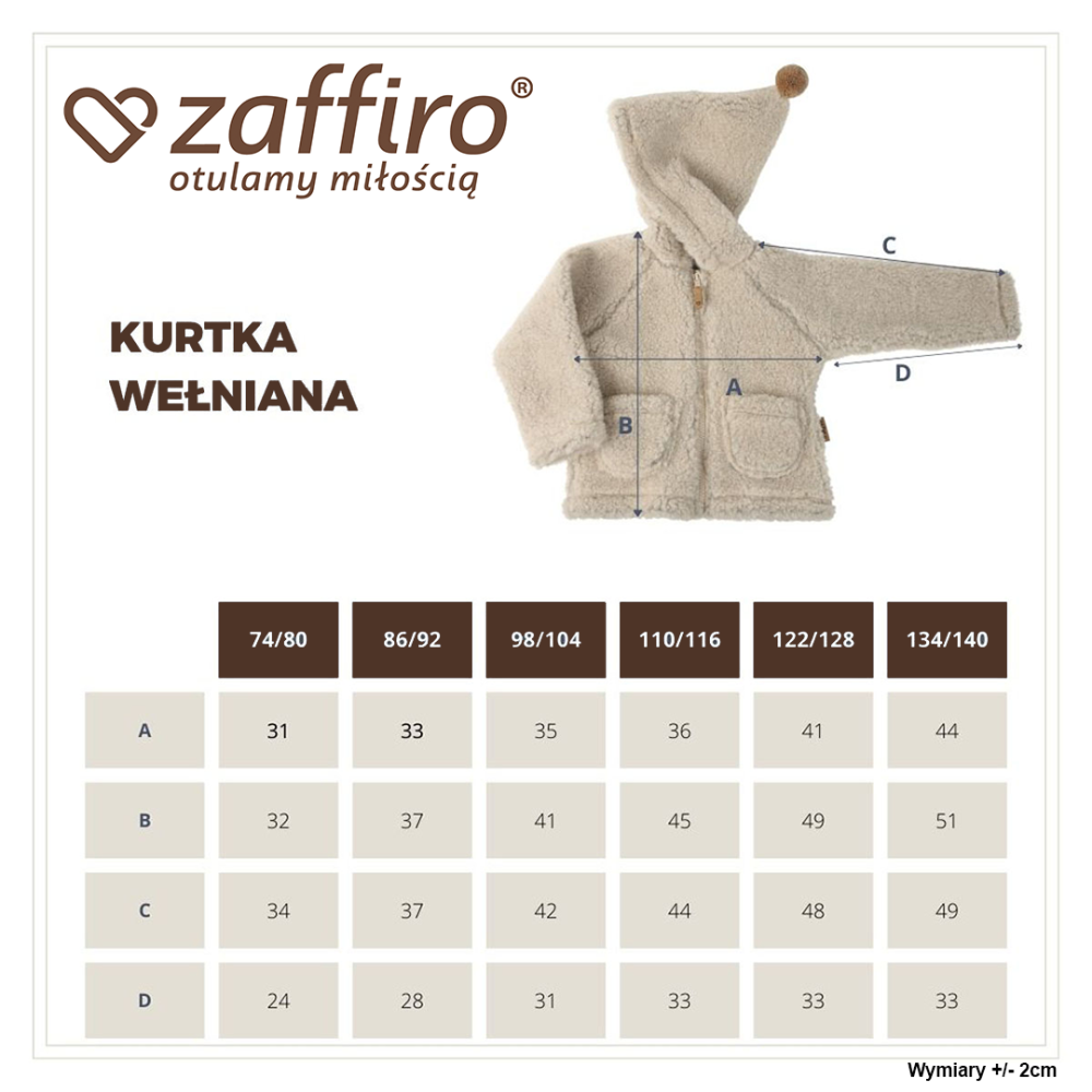 Zaffiro – Kurteczka Meri wełniana Nevada 74/80 grey