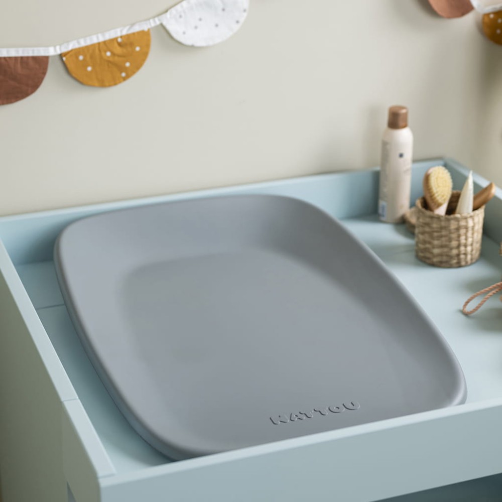 Nattou Softy - м'який матрац для сповивання, пеленатор 50x70 см • Grey