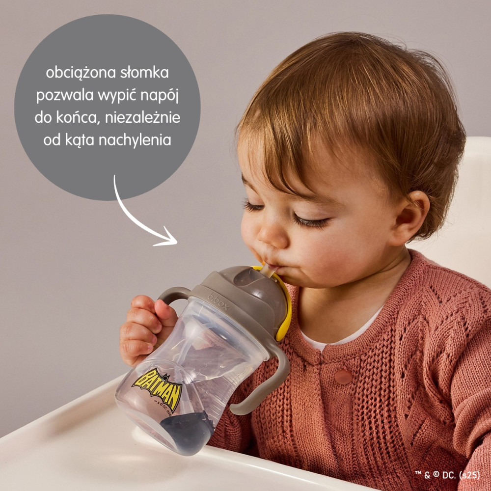 b.box - bidon dla dzieci - kubek niekapek ze słomką 240 ml • Batman