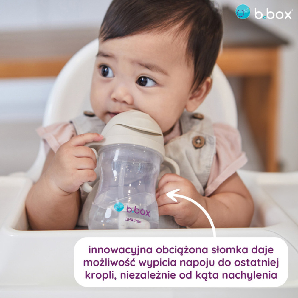 b.box - bidon dla dzieci - kubek niekapek ze słomką 240 ml • Latte