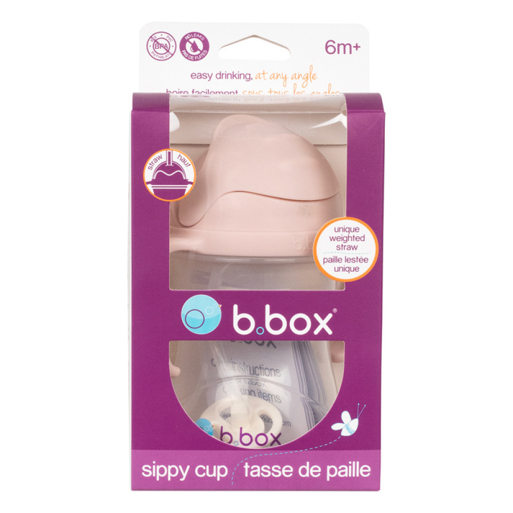 b.box - поїльник для дітей - чашка-непроливайка зі соломинкою 240 мл • Blush