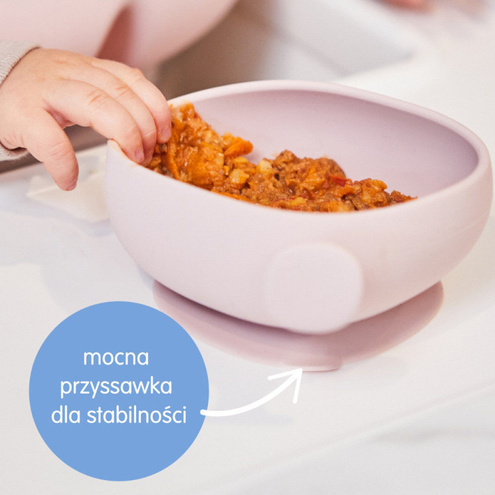 b.box - Silikonowa miseczka z przyssawką i pokrywką dla dzieci • Latte