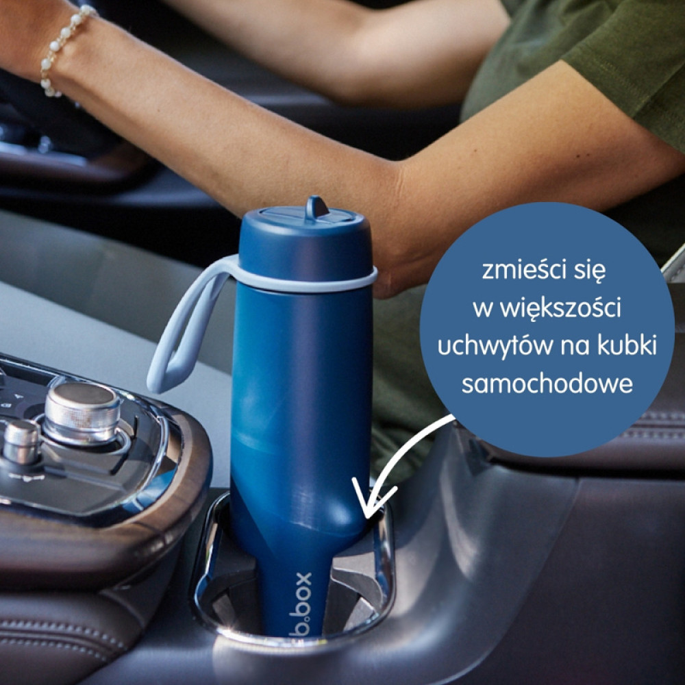 b.box - Butelka termiczna ze stali nierdzewnej, składany ustnik 690 ml • White Out