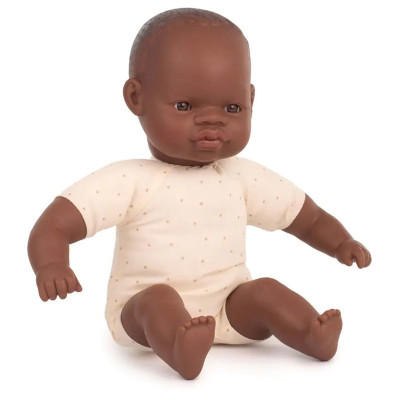 Miniland - Lalka z miękkim brzuszkiem Rasa Afrykańska 32 cm