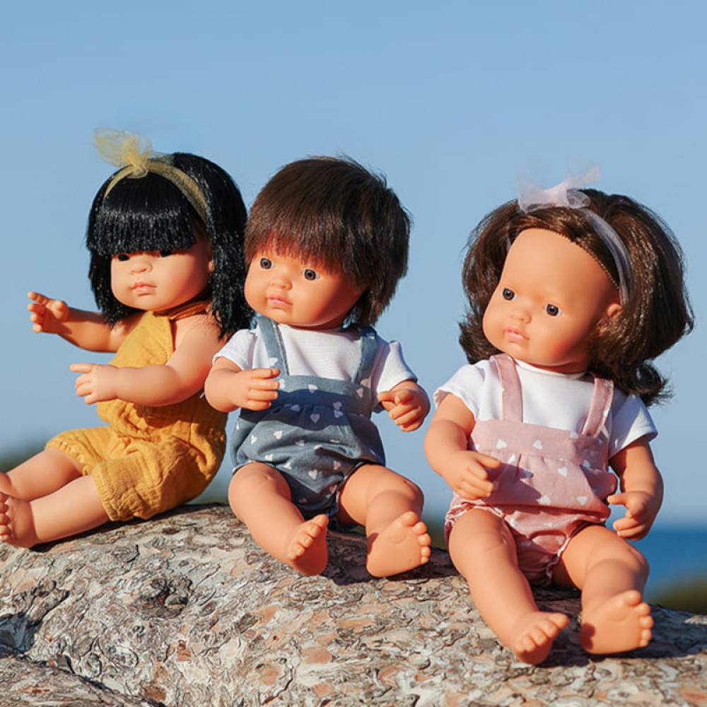 Miniland - Lalka chłopiec Europejczyk Brązowe Włosy 38 cm My Friends & Me