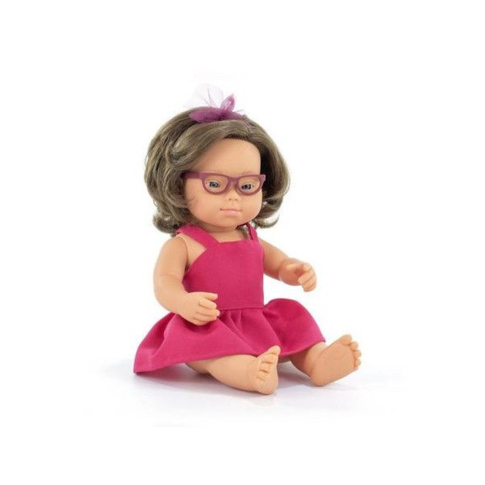 Miniland - Lalka Dziewczynka Europejka z Zespołem Downa 38 cm