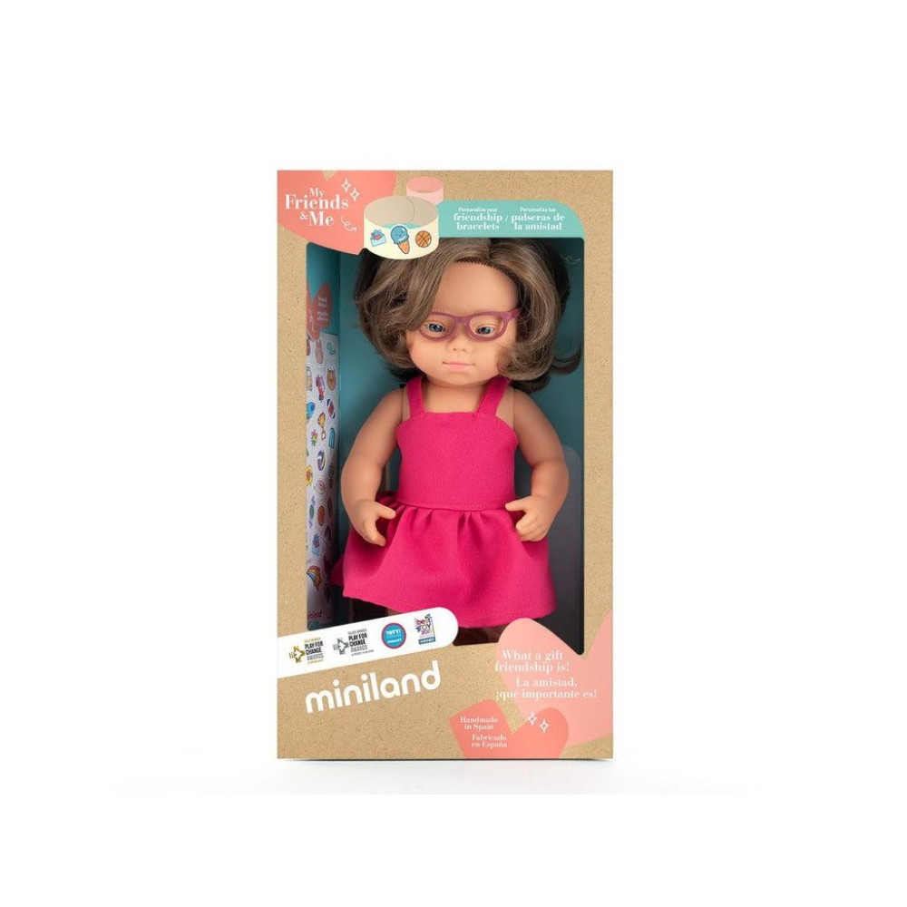 Miniland - Lalka Dziewczynka Europejka z Zespołem Downa 38 cm