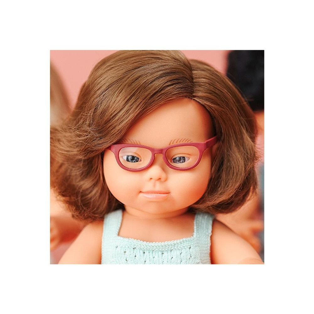 Miniland - Lalka Dziewczynka Europejka z Zespołem Downa 38 cm