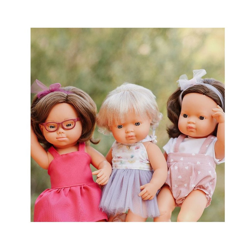 Miniland - Lalka Dziewczynka Europejka z Zespołem Downa 38 cm