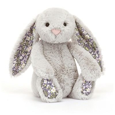 Jellycat - Przytulanka Blossom Króliczek z kwiecistymi uszami 31cm - srebrny "bloom"