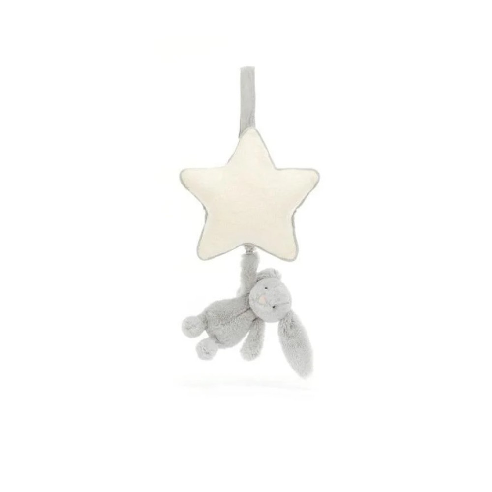 Jellycat - Pozytywka dla niemowląt Królik z gwiazdką i pozytywką srebrny 30 cm