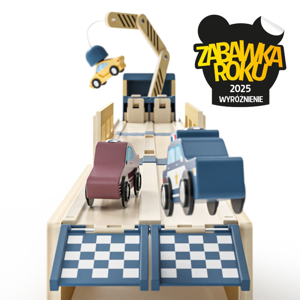 Topbright - Roll&Race Zabawka dla dzieci 2w1 Transporter samochodów i tor wyścigowy 36m+