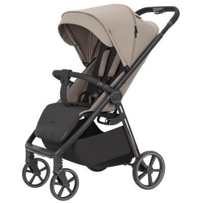 Carrello Bravo Lite CRL-5529 - wózek spacerowy całoroczny, spacerówka z dużymi kołami, z lampką LED, teleskopowa regulacja rączki, łatwe składanie • Fortune Beige