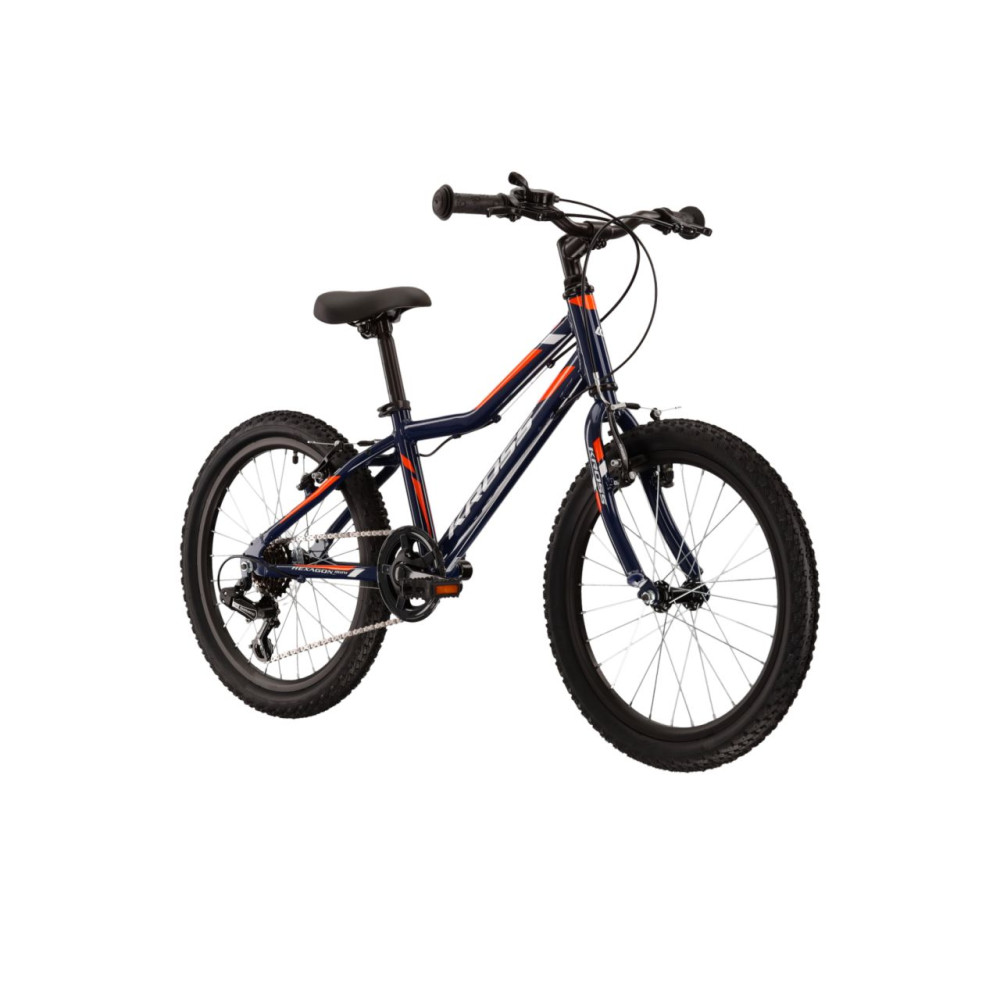 Kross Hexagon Mini 1.0 20“ - велосипед для дитини (110 – 135 см), наступний етап після навчання катанню, колеса 20 дюймів • Синьо–білий Kross Hexagon Mini 1.0 20“ - велосипед для дитини (110 – 135 см), наступний етап після навчання катанню, колеса 20 дюймів • Синьо–білий