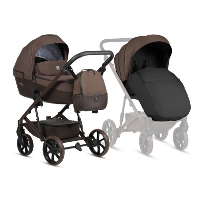 Tutis Viva 6+ - wózek dziecięcy 2w1, gondola termiczna, materac dwustronny lato-zima, ilustracje wewnątrz budki • Essential Espresso