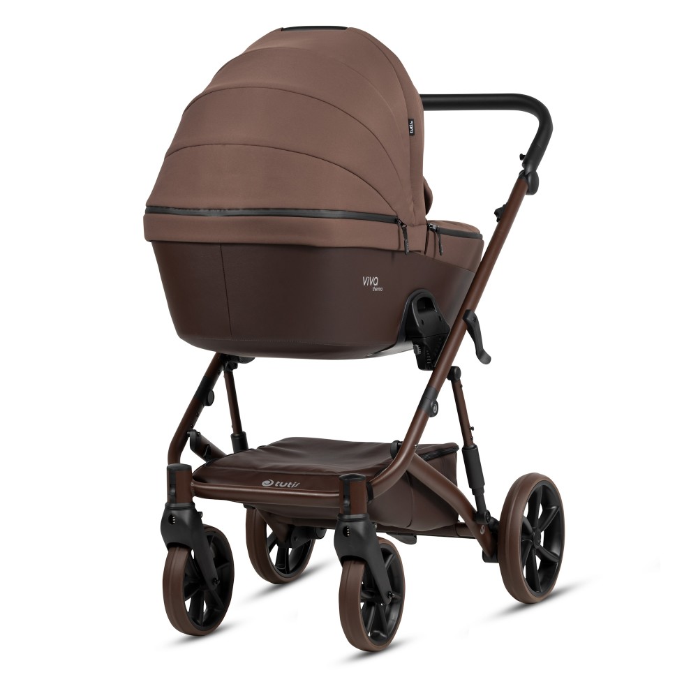 Tutis Viva 6+ - дитяча коляска 2в1, термолюлька, двосторонній матрац літо–зима, ілюстрації всередині капюшона • Essential Espresso