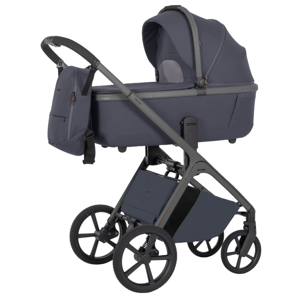 Carrello Vector CRL-6550 - легка дитяча коляска 2в1 з регулюванням висоти люльки та прогулянкового сидіння  • Plum Grey