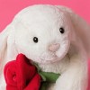 Jellycat – Wesoły króliczek z czerwoną różą kremowa przytulanka na Walentynki 31 cm 