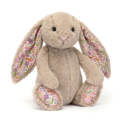 Jellycat – kóliczek beżowy „Petal” z kwiecistymi uszami 31cm