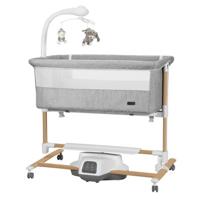 Carrello Bloom CRL-10304 - łóżeczko dostawne z elektronicznym systemem kołysania • Anchor Grey Wooden