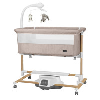 Carrello Bloom CRL-10304 - łóżeczko dostawne z elektronicznym systemem kołysania • Silk Beige Wooden
