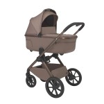 Espiro Clodi - lekki wózek dziecięcy 2w1, duże koła, teleskopowa rączka, potrójna wentylacja gondoli • 08 Fashionable Brown