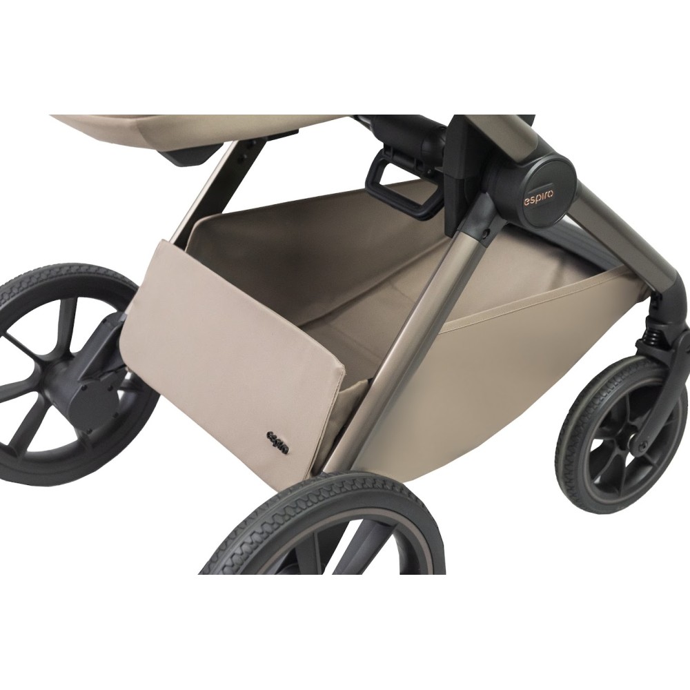 Espiro Clodi - lekki wózek dziecięcy 2w1, duże koła, teleskopowa rączka, potrójna wentylacja gondoli • 08 Fashionable Brown
