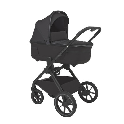 Espiro Clodi - lekki wózek dziecięcy 2w1, duże koła, teleskopowa rączka, potrójna wentylacja gondoli • 10 Trendy Black