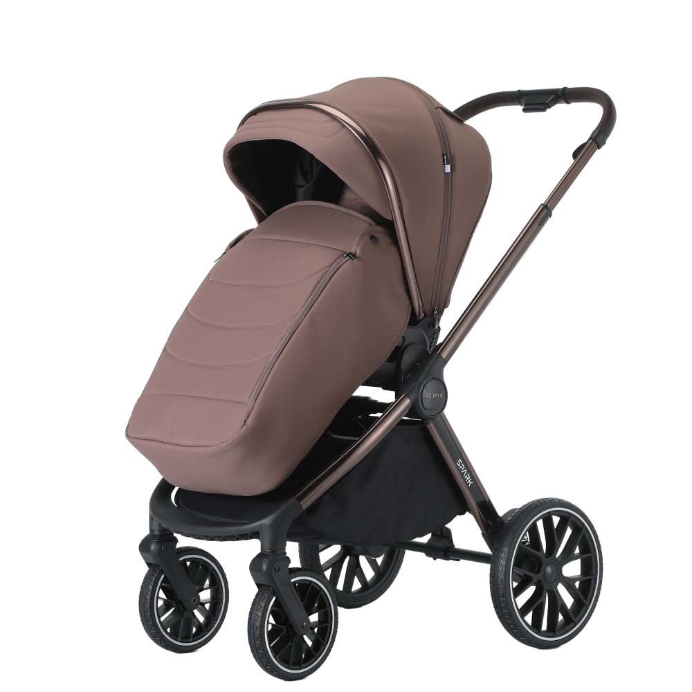 Adamex Spark - дитяча коляска 2в1, люлька складається, телескопічна ручка для батьків  • 12 Chocolate Truffle