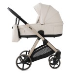 Adamex Sigma Natura - дитяча коляска 2в1, панорамна вентиляція в люльці, сонцезахисна бленда у комплекті, телескопічна ручка • Vanilla