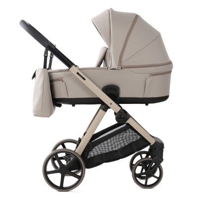 Adamex Sigma Natura - дитяча коляска 2в1, панорамна вентиляція в люльці, сонцезахисна бленда у комплекті, телескопічна ручка • Cappuccino
