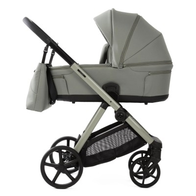 Adamex Sigma Natura - дитяча коляска 2в1, панорамна вентиляція в люльці, сонцезахисна бленда у комплекті, телескопічна ручка • Salvia