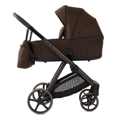 Adamex Sigma Natura - дитяча коляска 2в1, панорамна вентиляція в люльці, сонцезахисна бленда у комплекті, телескопічна ручка • Coffee