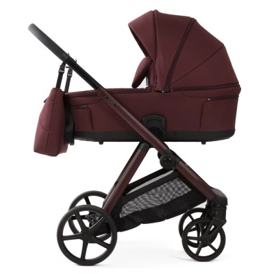 Adamex Sigma Natura - дитяча коляска 2в1, панорамна вентиляція в люльці, сонцезахисна бленда у комплекті, телескопічна ручка • Ruby