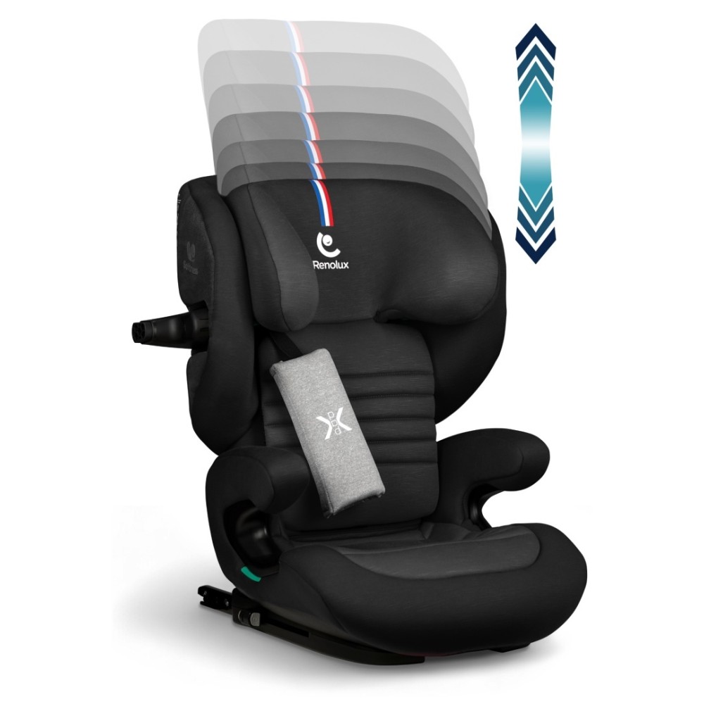 Renolux Eliseo - дитяче автокрісло з функцією нахилу спинки (ok. 3,5–12 років / 100 - 150см) • Carbon