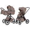 Carrello Vector CRL-6552 - lekki wózek dziecięcy 2w1 z regulacją wysokości gondoli i siedziska spacerówki • Cashmere Beige