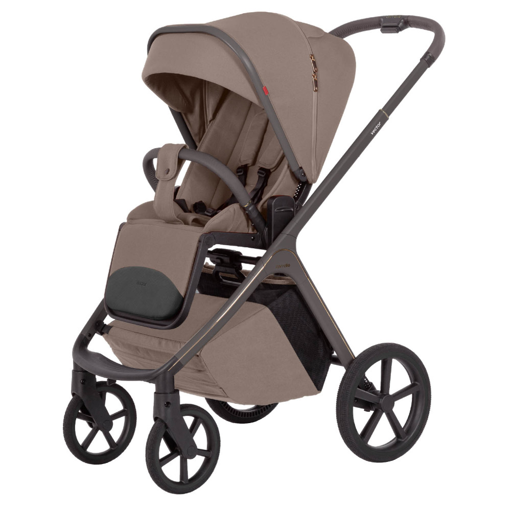 Carrello Vector CRL-6552 - lekki wózek dziecięcy 2w1 z regulacją wysokości gondoli i siedziska spacerówki • Cashmere Beige