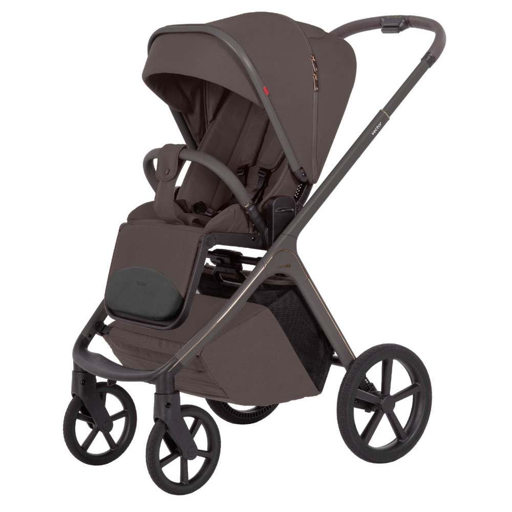 Carrello Vector CRL-6552 - lekki wózek dziecięcy 2w1 z regulacją wysokości gondoli i siedziska spacerówki • Merino Beige
